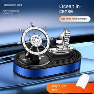 Hélicoptère ventilateur lame voiture parfum <span class=keywords><strong>d</strong></span>ésodorisant dauphin <span class=keywords><strong>d</strong></span>écoration intérieure solaire rotatif voiture aromathérapie diffuseur de parfum - Product Image 6