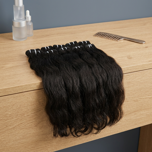 Extensions de cheveux humains indiens Remy vierges à double trame, fabriquées à la machine, style Super Wave lisse, pour tissage - Product Image 6