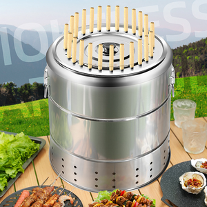 Griglia <span class=keywords><strong>Barbecue</strong></span> a Carbone Ultra-Compatta con Spiedini, Leggera e Senza Fumo in Acciaio Inossidabile <span class=keywords><strong>per</strong></span> BBQ in Giardino e Feste in Spiaggia - Product Image 1