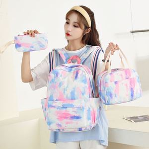 Mochilas Escolares Tie-Dye con Estampado Personalizado para Niñas, Juego de 3 Piezas, Mochila para Estudiantes de Secundaria con Diseño Doodle - Product Image 4