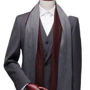 经典朴素设计男士冬季羊绒手感保暖围巾