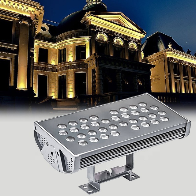 Outdoor 72W DMX LED Wall Washer Spotlight for Bridge Project Lighting AC220V Narrow Beam Hotel Building Exterior Wall Lighting
