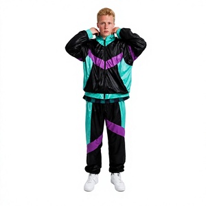 Conjunto Deportivo para Hombre, Chaqueta Deportiva Ligera con Cierre de Cremallera y Bloques de Color, Pantalones Deportivos, Cortavientos de Primavera - Product Image 1