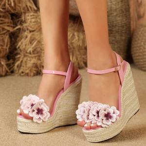 Iuta <span class=keywords><strong>Espadrillas</strong></span> Bling di Colore di Alta Crescente Della Spiaggia di Estate Delle Donne Open Toe Con Zeppa Tacco <span class=keywords><strong>Sandali</strong></span> Della Piattaforma per Le Donne - Product Image 2