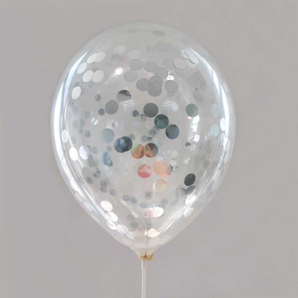 ballon à confettis argenté
