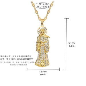 Sickle <span class=keywords><strong>God</strong></span> <span class=keywords><strong>Of</strong></span> <span class=keywords><strong>Death</strong></span> Collier en diamant complet Chaîne de collier en zircone polyvalente pour femme - Product Image 3