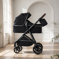 Poussette pliable légère à prix de gros, design haute vue, cadre en acier, roues EVA, maniement fluide pour nouveau-nés