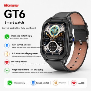 [Fábrica Original] Reloj Inteligente AMOLED Cuadrado de 178 Pulgadas con Correa Metálica, Respuesta a <span class=keywords><strong>WhatsApp</strong></span>, Monitoreo de Salud - Product Image 5