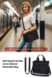 Bolso de lona con cremallera 7 bolsillos Bolso de compras de lona de moda Correa de hombro desmontable <span class=keywords><strong>Trabajo</strong></span> de viaje Bolso de Mano individual - Product Image 5