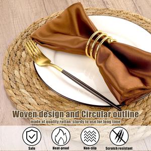 13inch handmade Tassel placemat wedding hotel home decoration rattan charger <b>plates</b> placemat charger <b>plates</b> rattan tray <b>mat</b> - Product Image 2