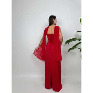 Elegante Vestido de Satén sin Tirantes, Corte Ajustado, Cintura Natural, Color Rojo, Vestido Largo Formal para Mujeres, Eventos Profesionales - Product Image 6