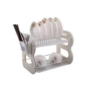 Dropship Dish Drying Rack With Drainboard Detachable 2-Tier Dish