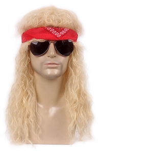 Europa y los Estados Unidos 80 Rock Wig Hombres Heavy Metal Disco Brown Long Curly Hair Punk <span class=keywords><strong>Peluca</strong></span> - Product Image 4