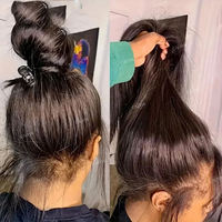 Pelucas de Encaje Completo con Nudos Pequeños, Cabello Virgen, Sin Pegamento, Encaje HD Completo, Cabello Humano Brasileño con Cabello de Bebé para Mujeres, Venta al Por Mayor