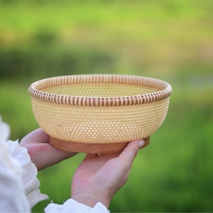 Handmade <b>Bamboo</b> <b>Basket</b> Round Storage <b>Basket</b> For Living Room Tea Fruit Snack Organizing Household Decorative Woven <b>Basket</b> - Product Image 4