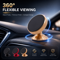 Soporte Magnético para Teléfono Móvil con Ventosa de Aleación de Aluminio para el Tablero del Automóvil, Rotación de 360 Grados, Altura Ajustable, Imán Potente