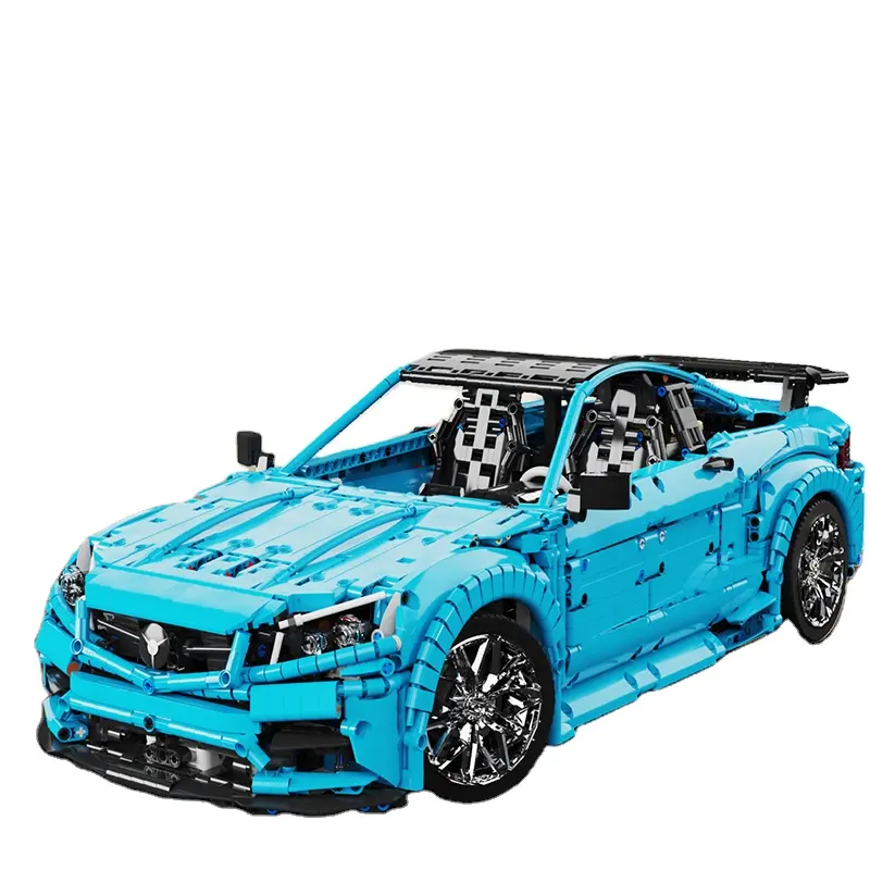 สีฟ้า1:8ของเล่น Technic T5002รถ DIY อิฐเด็กของเล่นรถยนต์ชุดอาคารบล็อก