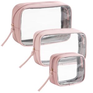 Juego de 3 Bolsas de Maquillaje Transparentes con Diseño Resistente al Agua y Detalles de Calidad - Product Image 1
