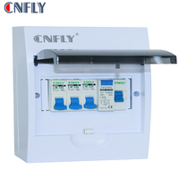 Interrupteur Principal Électrique CNFLY avec Protection Contre les Fuites à la Terre, Distributeur 10A 20A 32A Pré-câblé 1P 3 Voies, Boîtier de Distribution en Plastique