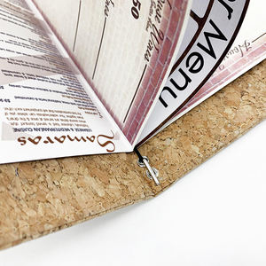 Fournisseur professionnel de couvertures de menu en cuir personnalisées, porte-menu A4 avec bande élastique, menus de restaurant - Product Image 2