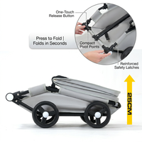 Poussette pliable légère pour animaux de compagnie, chariot portable pour chiens et chats à 4 roues, chariot de courses pliable en un clic, transporteur d'animaux OEM ODM en gros