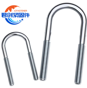 Boulon <span class=keywords><strong>en</strong></span> <span class=keywords><strong>U</strong></span> <span class=keywords><strong>en</strong></span> acier au carbone galvanisé pur, norme nationale, filetage métrique, grade 4.8, <span class=keywords><strong>tige</strong></span> de fixation allongée pour collier de serrage de tuyaux d'eau - Product Image 1
