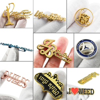 Nouvelles Broches Or Acier Inoxydable Chaudes pour Femmes, Épingles Broches 3D Européennes Personnalisées en Métal pour Tissu, Broche/Épingle de Nom Homme Femme