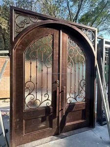 Porte battante moderne en fer forgé, galvanisée, durable, pour usage commercial, revêtement poudré, entrée extérieure, garantie 3 ans, facile à installer - Product Image 5