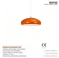 Luminaire suspendu moderne italien Boyid, style nordique en fer, E27, minimaliste, orange, blanc chaud 4000k, pour restaurant, bar, café, bureau