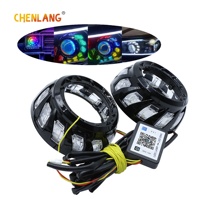 Masker Lensa Proyektor LED 3 Inci APP RGB Angel Eyes Shrouds DRL Cover untuk Lensa Proyektor Lampu Depan untuk Hella Koito Halo Golf