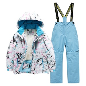 Nuevos conjuntos de ropa de esquí para niños y niñas, pantalones de esquí impermeables a prueba de viento, cierre de cremallera para el noreste Snow Country - Product Image 1