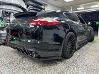 Aileron de lèvre arrière en Fiber de carbone Style KB avec lumière pour Audi A7 S7 diffuseur de lèvre de pare-chocs arrière16-18