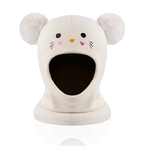 Chapeau bébé en <span class=keywords><strong>tricot</strong></span> chaud à motif de <span class=keywords><strong>chat</strong></span> brodé pour enfants, pour l'automne et l'hiver, bébés, enfants, enfants, mode chaude, <span class=keywords><strong>bonnet</strong></span> - Product Image 5