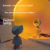 Lampe Cosmonaute à Tête Rotative 360°, 7 Couleurs, Lampe Coucher de Soleil, Lampe Astronaute, Projecteur Lumineux pour Chambre à Coucher, Décoration Intérieure