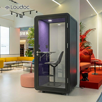 Cabine Acoustique Insonorisée pour Bureau, Téléphone, Portable, Pliable, avec LED, pour Extérieur, Soins de Santé, Hôtels