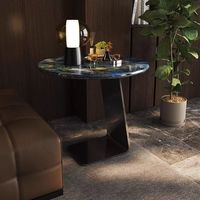 Table basse moderne de luxe italienne pour la maison, petite table en acier inoxydable, style minimaliste en marbre, table d'appoint pour canapé