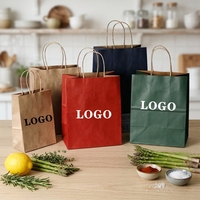 Sac en papier kraft brun écologique de qualité supérieure, imprimé sur mesure, emballage à emporter pour restaurant, restauration rapide, supermarché, pour la promotion