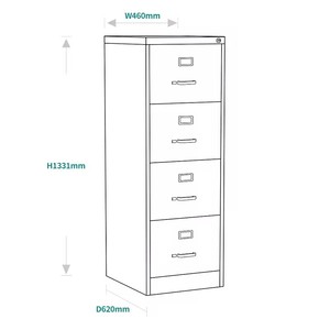 Văn phòng 2 3 4 ngăn kéo nhựa Tủ hồ sơ văn phòng Tủ hồ sơ ánh sáng màu xám Tủ hồ sơ thép một ngăn kéo A4 - Product Image 4