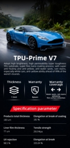 Película de Protección de Pintura PPF con Garantía de 10 Años, 7.5mil, Calidad USA, 60'*50ft, TPU PPF Antiarañazos, Pegamento Ashland - Product Image 5