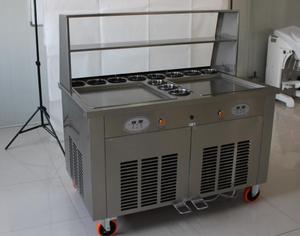 Machine à <span class=keywords><strong>glace</strong></span> roulée thaïlandaise, <span class=keywords><strong>plaque</strong></span> froide, double bac carré, machine à <span class=keywords><strong>glace</strong></span> frite aux Philippines - Product Image 4