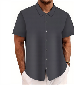 Custom Sublimatie Full Print Heren Stand Kraag Korte Mouw Odm Smart Casual Bloemen Hawaiian Shirts Snel Droog Zomer Strandkleding - Product Image 3