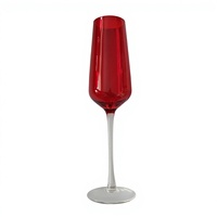 Verres à pied en cristal rouge coloré pour jus et cocktails Highball, 6.8 oz, 14.5 oz, 19.6 oz