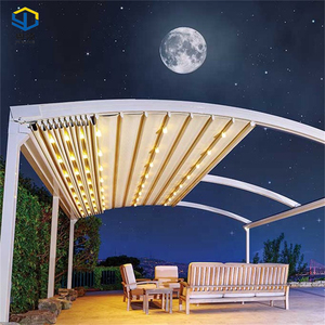Weleadalu Techo Pérgola corredera Control remoto Cafetería Fácil de instalar <span class=keywords><strong>Toldo</strong></span> de <span class=keywords><strong>riel</strong></span> retráctil grande - Product Image 6