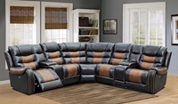 Sofá esquinero reclinable en forma de L, tapizado, extensible, de diseño moderno estilo americano, con consola, ideal para salas de cine en casa.