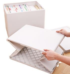 Boîte de rangement en plastique blanc, garde-robe empilable et pliable, facile à plier, pour vêtements de grande capacité, <span class=keywords><strong>Binx</strong></span> avec couvercle, dernière version - Product Image 1