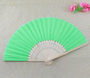 Wholesale Custom Personalized Large Wedding Folding Hand Fan Nylon Fabric with Flower Style Painting Pattern for Promotional Use - Product Image 6