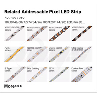 Bande lumineuse LED intelligente RGB 5V WS2812B, 60 LED, largeur 5 mm, flexible, contrôle par application, bande lumineuse adressable matricielle 5050