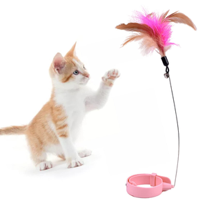 <b>Toys</b> for Pets Silicone Funny <b>Cat</b> Wire Feather Wand Teaser Kitten Collar <b>Cat</b> <b>Toys</b> <b>Interactive</b> Movement <b>Toy</b> - Product Image 2