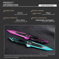 Épée en alliage de zinc de 22 cm Valorant Fearless Contract VCT Talisman Blade, modèle artisanal, couteau de combat, jouet décoratif