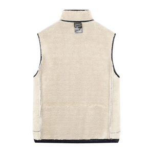Chaqueta de lana personalizada para otoño e invierno con cuello alto, cálida, para exteriores, tipo chaqueta de lana de cordero, talla grande, chaleco para hombre - Product Image 4
